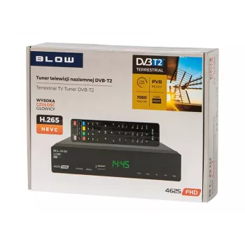 Digitálny TV tuner BLOW 4625FHD DVB-T2 H.265 terestriálny prijímač, HDMI, USB, SCART, Ethernet, S/PDIF