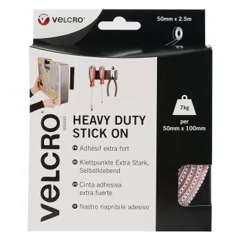 VELCRO suchý zips Extra silný samolepiaci, háčik & slučka 50 mm x 2,5 m biela
