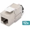 Digitus Tienený modul Keystone Cat.6A s inteligentným organizérom káblov, 12 ks, strieborný
