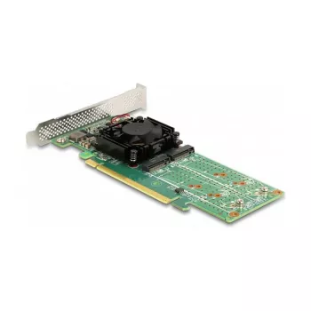 DeLOCK PCI Express x16 karta na 4 x interné NVMe M.2 Key M – low-profile formát