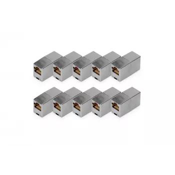 Digitus CAT 5e RJ45 modulárna spojka 10 kusov pozlátená Strieborná