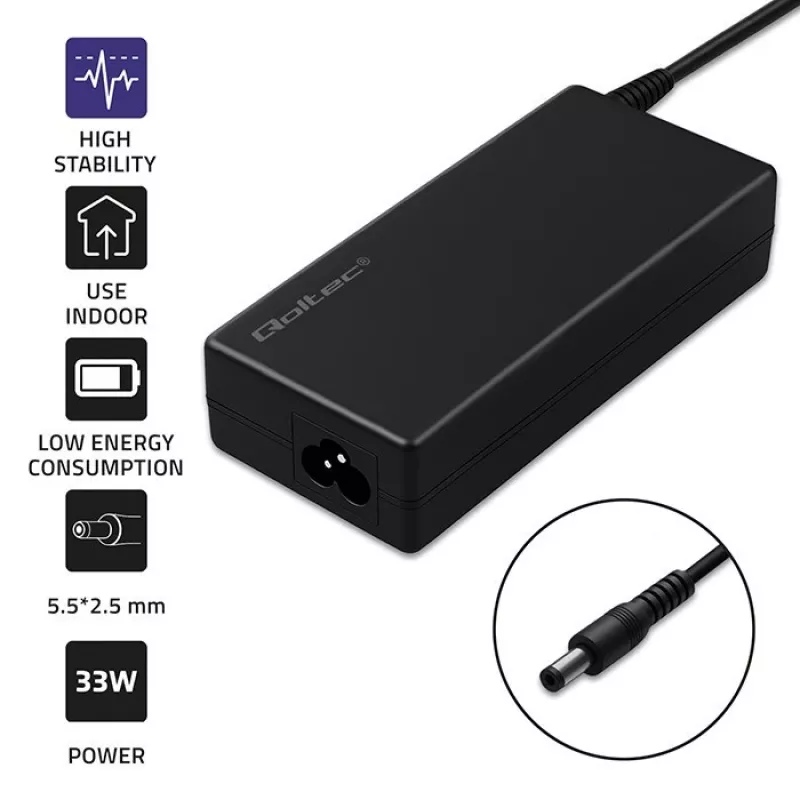 Desktopový napájací zdroj QOLTEC 60W 12V 5A pre prenosné zariadenia