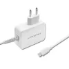 Qoltec 51039 napájací adaptér 65 W USB-C PD, 5–20,3 V, 2–3,25 A, vstavaný kábel USB-C, biely