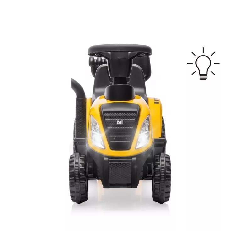 CAT Vozidlo traktor s prívesom žlté na sedenie