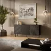 Komoda Cama Meble LUCCA 3D 165x40x80 cm, čierna, korpus z drevotriesky