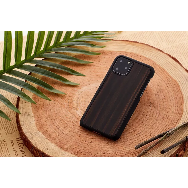 Puzdro na smartphone man and wood pre iPhone 11 Pro Max, ebenovo čierna