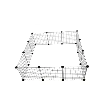 Klietka pre psov C&C Modular 145×75×37 cm – interiérový/exteriérový box pre domáce zvieratá, modulárna konštrukcia z panelov, čierna
