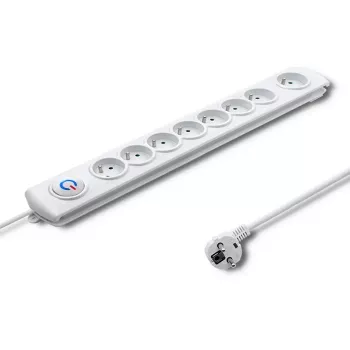 Prepäťová ochrana Qoltec 50293 biela 8 AC zásuviek 230 V