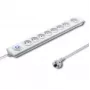 Prepäťová ochrana Qoltec 50293 biela 8 AC zásuviek 230 V
