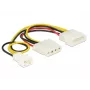 Interný napájací kábel DeLOCK 83658 0,39 m 3-pin na 2 x Molex 4-pin