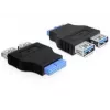 Delock adaptér USB 3.0 pin header konektor samica > 2 x USB 3.0 konektor samica - vedľa seba (65324)