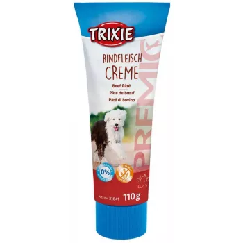 Psia maškrta Trixie Premio Beef 110 g — hypoalergénna pasta v tube, 14,3 % bielkovín, 26,4 % tuku, bezlepková, bez laktózy pre dospelé psy