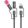 4smarts sada káblov USB-C 4 v 1 Explorer, 60 W, 1 m, čierna