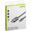 USB pletený adaptérový kábel, USB-C konektor samec > HDMI konektor samec, 4K / 60 Hz (čierna/strieborná, 2 metre)