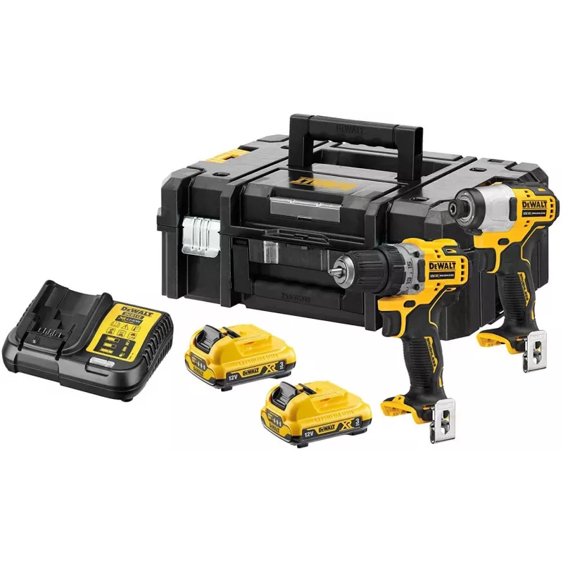 DeWALT DCK2110L2T-QW akumulátorový skrutkovač/rázový uťahovač čierna, žltá