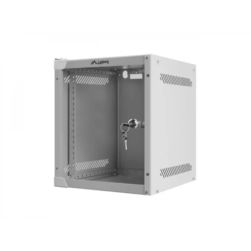 Lanberg WF10-2306-10S nástenná rack skriňa 10" 6U, 336×280×310 mm, sklenené dvere, 20 kg, sivá (RAL 7035)
