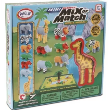 Detská hračka MALIK Magnetic Mini Animals džungľa model 62323 — sada magnetických zvieratiek
