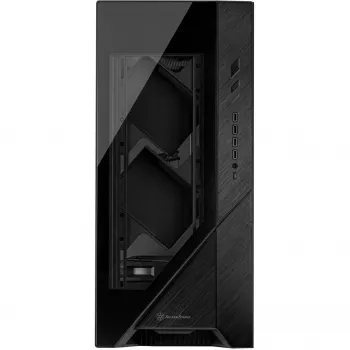 ALTA F2, Big-Tower skriňa čierna, temperované sklo
