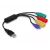 DeLock USB2.0 externý 4-port káblový HUB - hub - 4 x USB2.0 - desktop (61724)