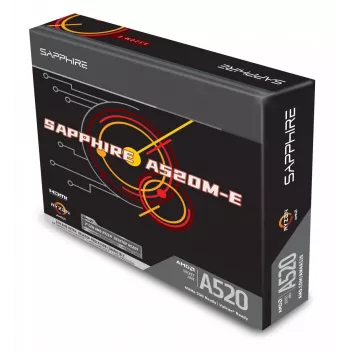 Micro-ATX základná doska Sapphire A520M-E pre socket AM4, AMD A520 čipset, 2x DDR4 DIMM, max. 64 GB, PCIe 3.0 x16/x1, SATA III, Gigabit LAN