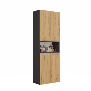 Top E Shop NEL 1K DK ANT/ART KP kúpeľňová úložná skrinka, grafit/dub