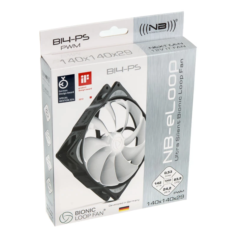 Skriňový ventilátor NoiseBlocker NB-eLoop B14-PS 140mm PWM, model ITR-B14-PS