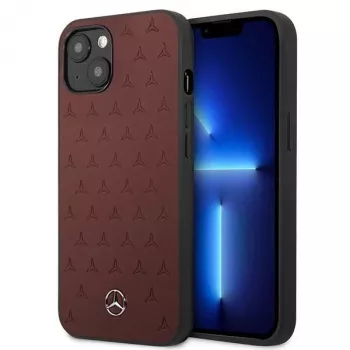 Mercedes MEHCP13SPSQRE iPhone 13 mini 5,4 červená/červená tvrdé puzdro koža vzor hviezdy