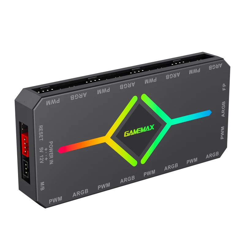 Gamemax | diaľkový ovládač | V4.0 ARGB PWM HUB BK | čierny | Gamemax