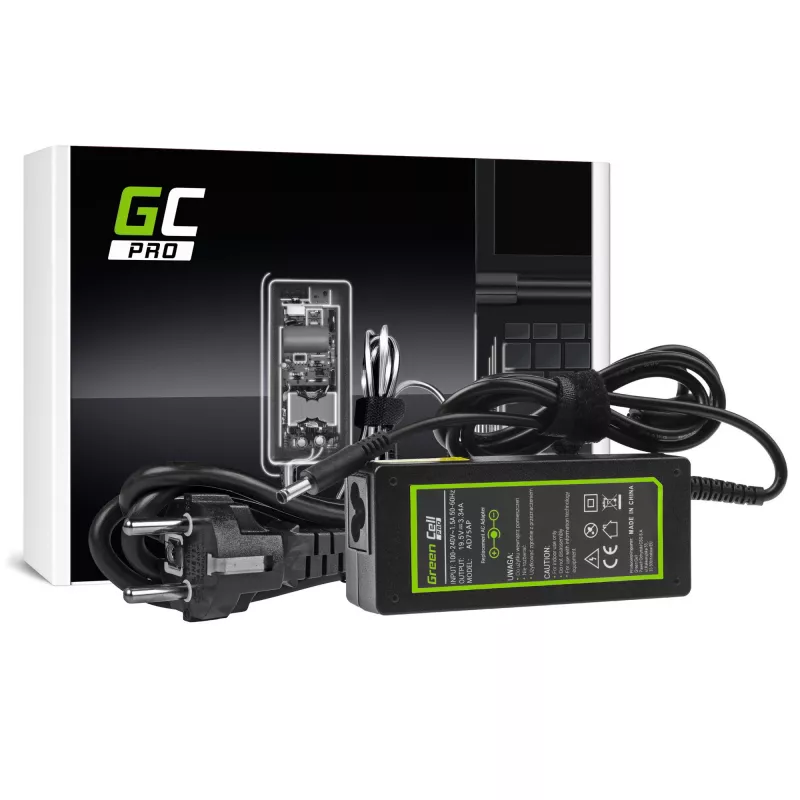 Napájací zdroj Green Cell AD75AP 65W 19,5V 3,34A pre Dell notebooky, interiér, čierny