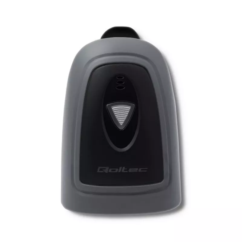 Ručný čítač čiarových kódov QOLTEC 50863 — 1D/2D skener, USB káblový, LED senzor, čierny, 5V, 1,8 m kábel