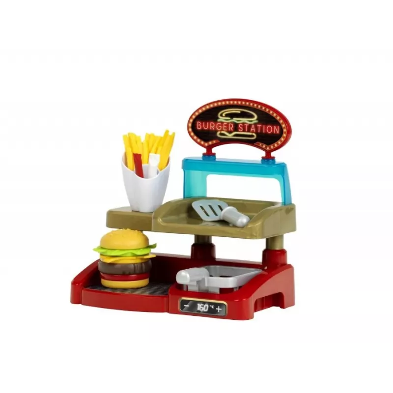 Play Burger Shop Set KLEIN 7336 — kompaktná, ľahko čistiteľná hračka na hranie rolí pre deti