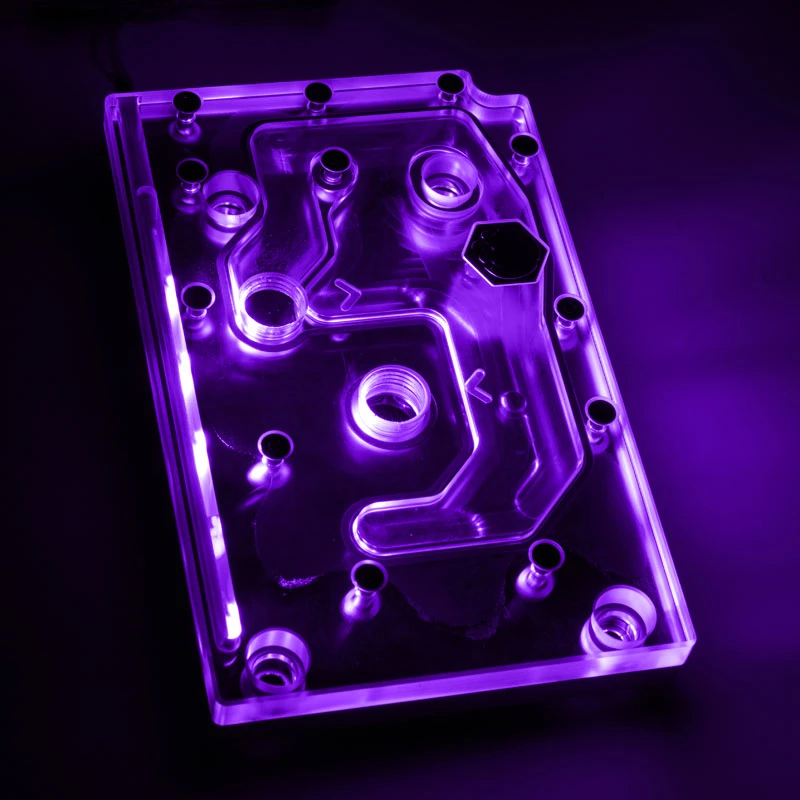 Water block BitsPower Monoblock pre ASRock X399M Taichi RGB, akryl/meď, poniklovaný, 90×142×29,1 mm