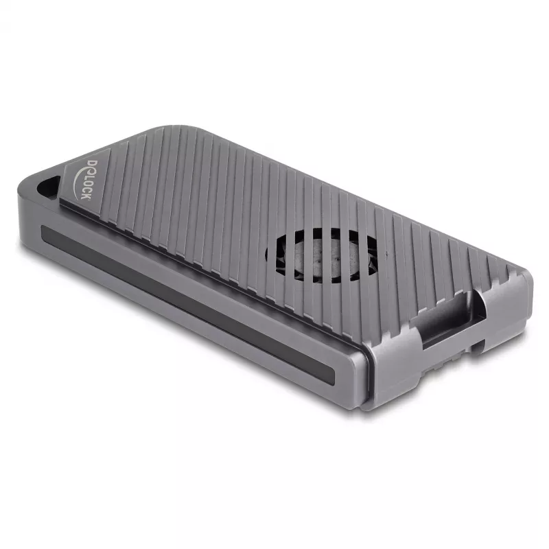 Puzdro na SSD DELOCK 42025 pre 1 x M.2 (PCIe, USB4 Gen4, USB-C) sivá, hliník