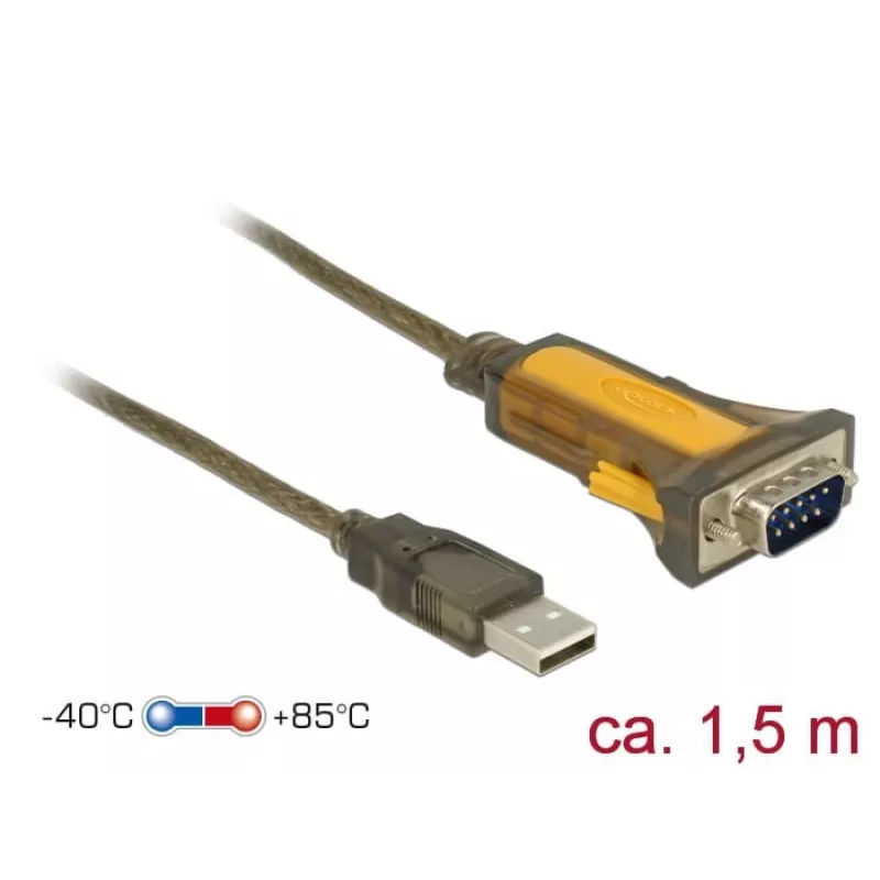Sériový kábel DeLOCK 65840 USB Type-A DB-9 1,5 m čierny žltý
