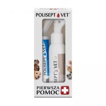 Veterinárna súprava prvej pomoci JM Sante Polisept Vet pre psov a mačky – súprava mastí na starostlivosť o rany, 150 g, kartónové balenie