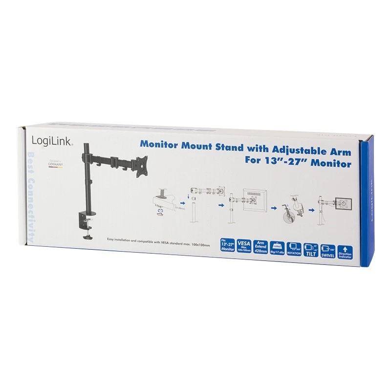 LogiLink BP0021 držiak monitora / stojan 68,6 cm (27) na stôl čierny