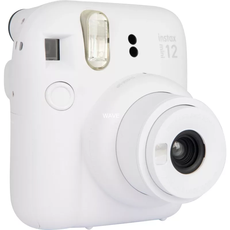 Instantná kamera Fujifilm Instax Mini 12 biela — výtlačky 86×54 mm, ohnisková vzdialenosť 60 mm, AA batéria