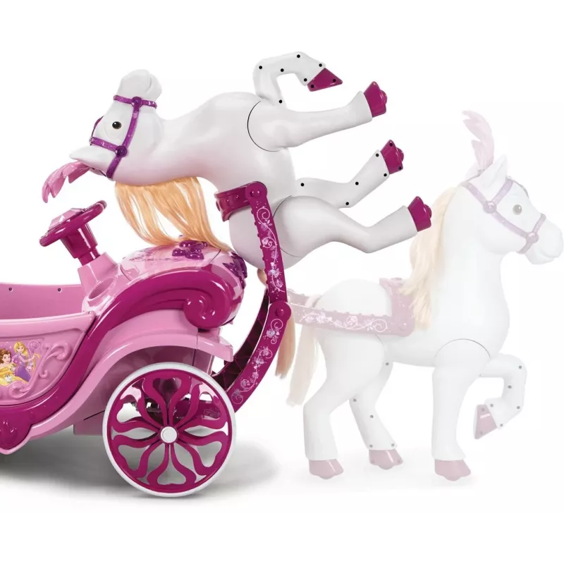 Huffy elektrický kočiar Disney Princezné s koňom 6 V ružový