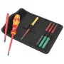 Wera 05006603001 Kraftform Kompakt VDE 7 extra slim 1 Tool Finder sada skrutkovačov, 7-dielna, 817 VDE Kraftform držiak vymeniteľných čepelí + 6 extra štíhlych VDE vymeniteľných čepelí, IEC 60900, s opaskovou taškou
