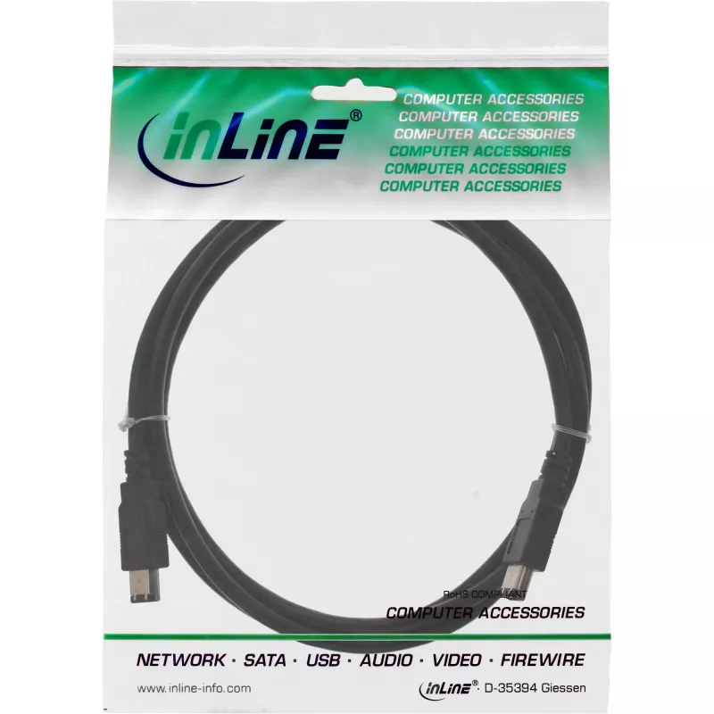 InLine FireWire 400 1394 kábel 6 pin konektor samec/konektor samec 5 m