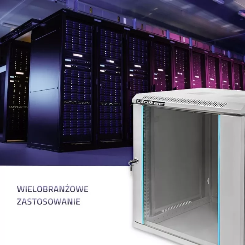 Rack skriňa QOLTEC 19-palcová 12U model 54485 — sieťová/serverová skriňa