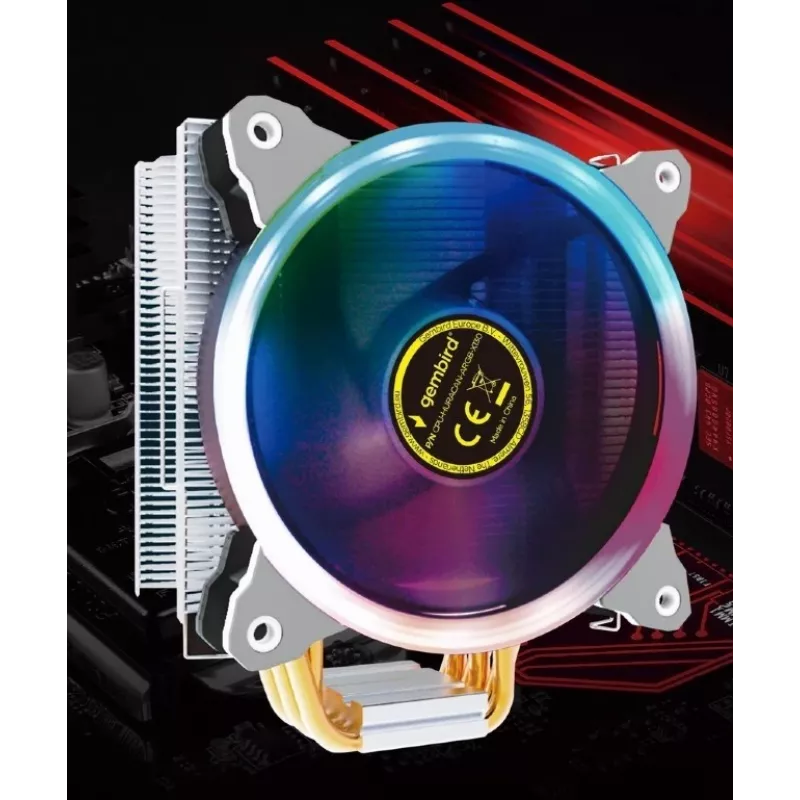 Vzduchový chladič Gembird CPU-HURACAN-ARGB-X130 12 cm čierny biely