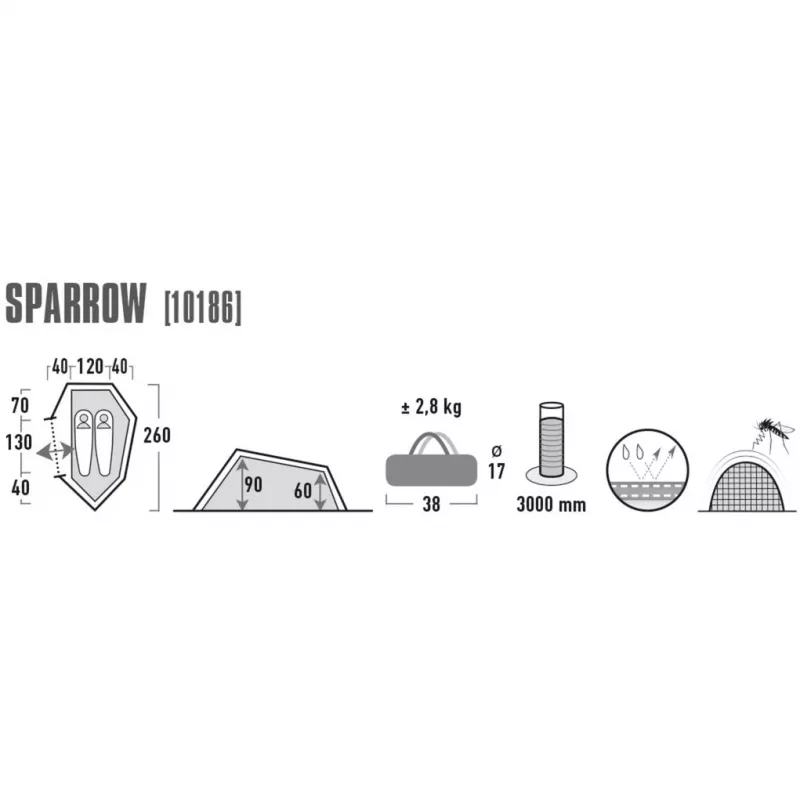 High Peak Sparrow tunelový stan
