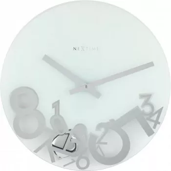 NeXtime hodiny 8115 Dropped, Ø43 cm, nástenné, strieborné
