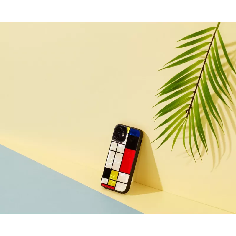 Ochranné puzdro iKins pre Apple iPhone 12 mini – čierny dizajn Mondrian