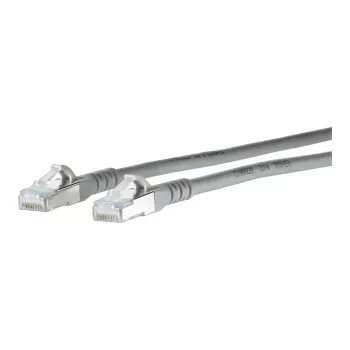 METZ CONNECT - patch kábel - RJ-45 (M) na RJ-45 (M) - 30 cm - 6,3 mm - S/FTP - CAT 6a - IEEE 802.3an - tienený, bez halogénov, bez západky, lankový vodič - sivá