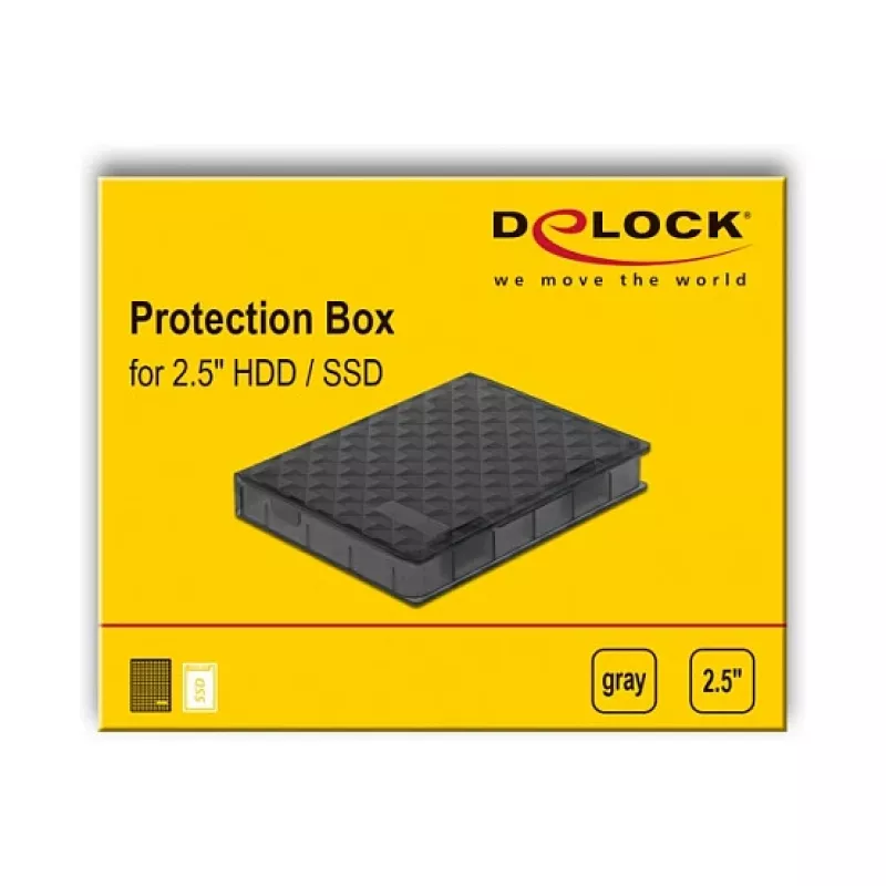Delock Protection Box - ochranné puzdro na pevný disk - kapacita: 1 pevný disk (2.5) - sivá (18368)