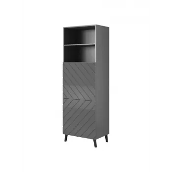Úložná skriňa cama meble ABETO 60×40×176,5 cm grafit/lesk grafit