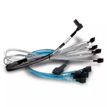 SAS kábel BROADCOM 05-60005-00 — 1 m, x8 SFF-8654 na 2× U.2 SFF-8639