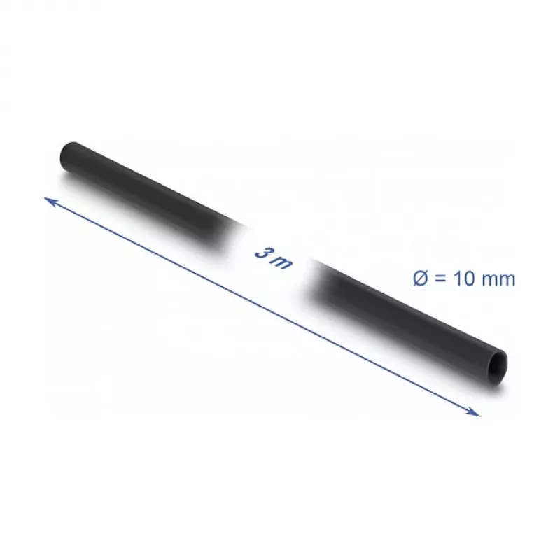 DeLOCK PVC izolačná hadica 3 m x 10 mm čierna - PVC materiál - -40 až 105 °C